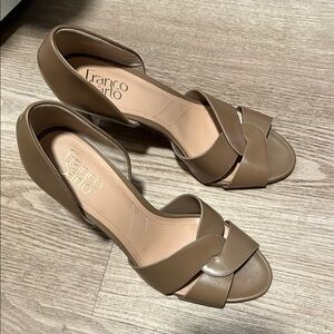 Franco Sarto Women's Brown Crisscross Sandals